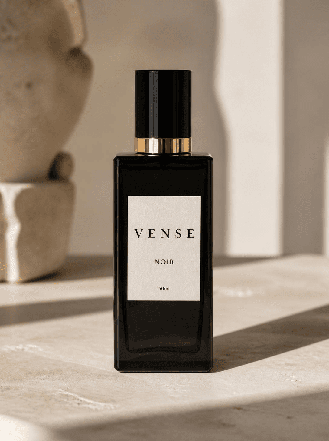 VENSE Noir eau de parfum, black glass bottle