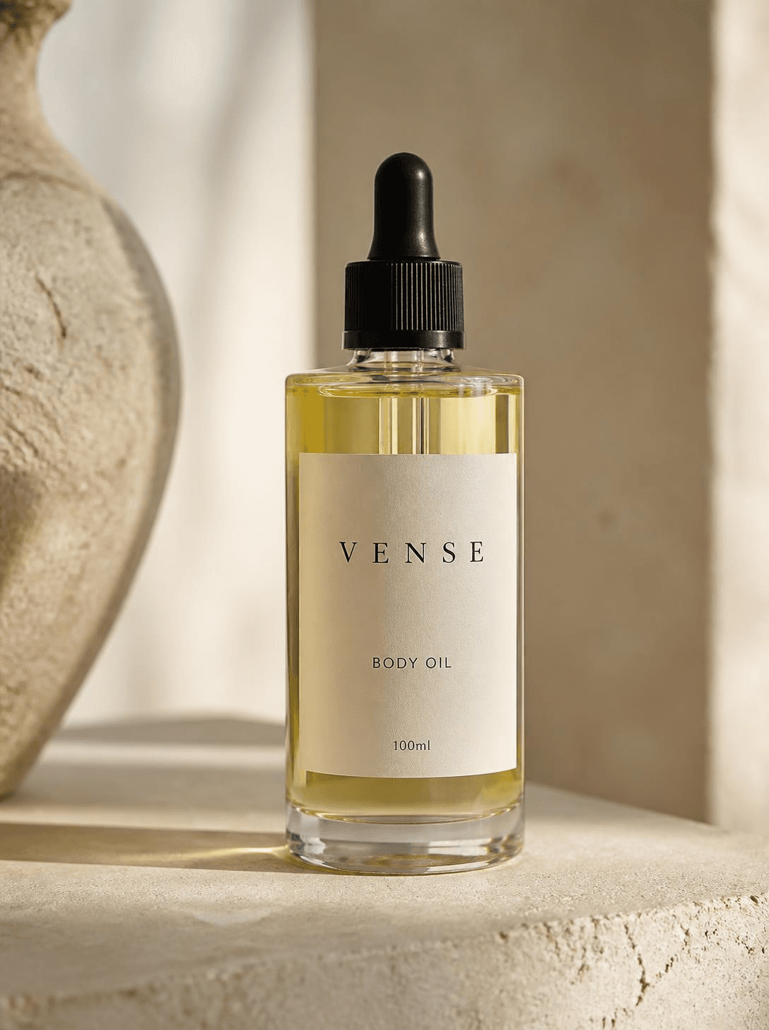 VENSE Body Oil, apothecary dropper bottle