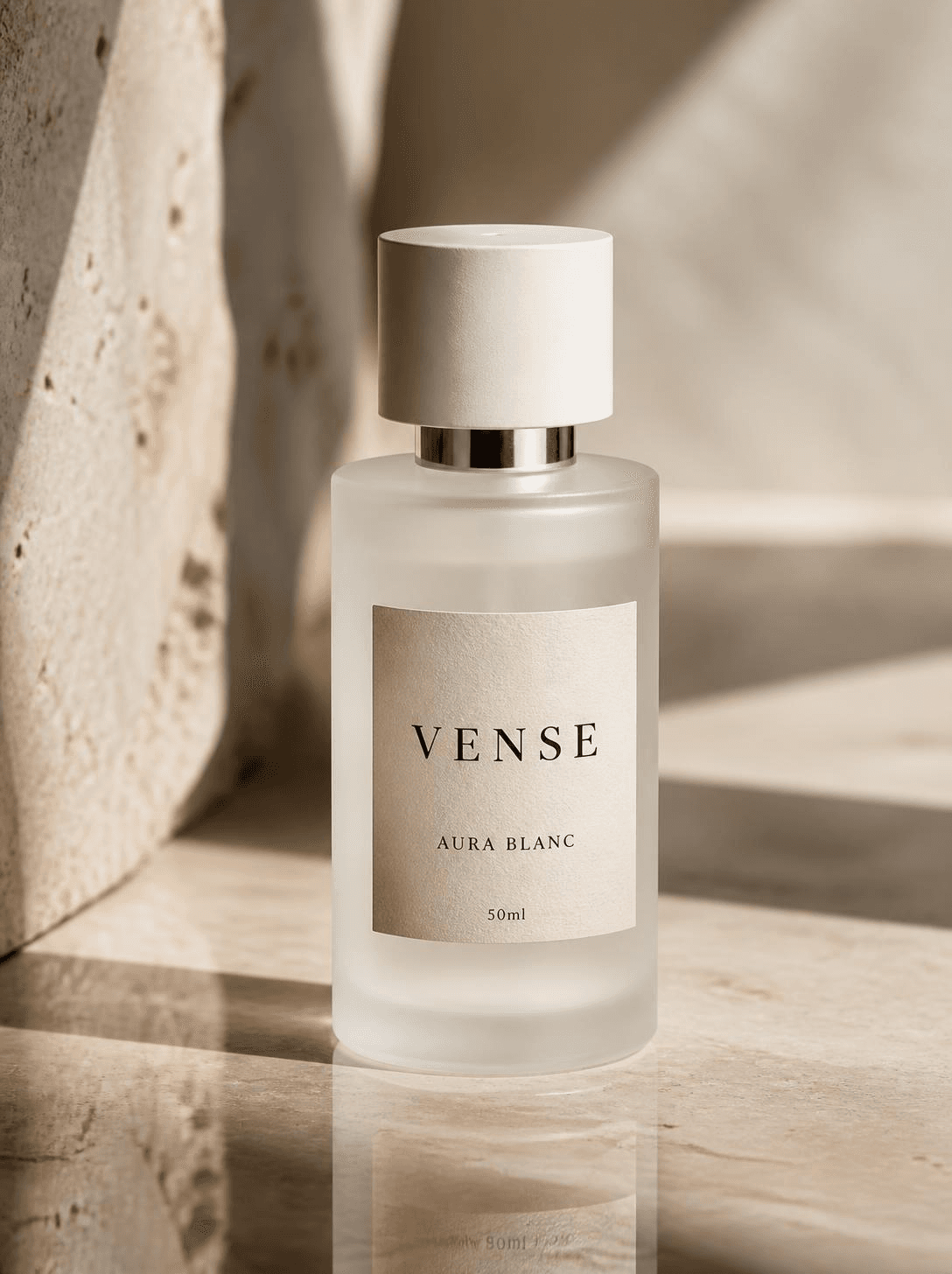 VENSE Aura Blanc eau de parfum, frosted white bottle