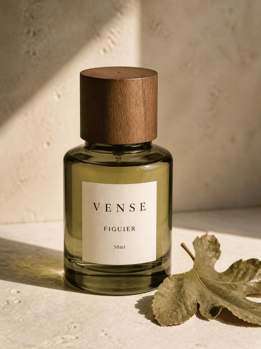 VENSE Figuier eau de parfum, fig-green glass bottle